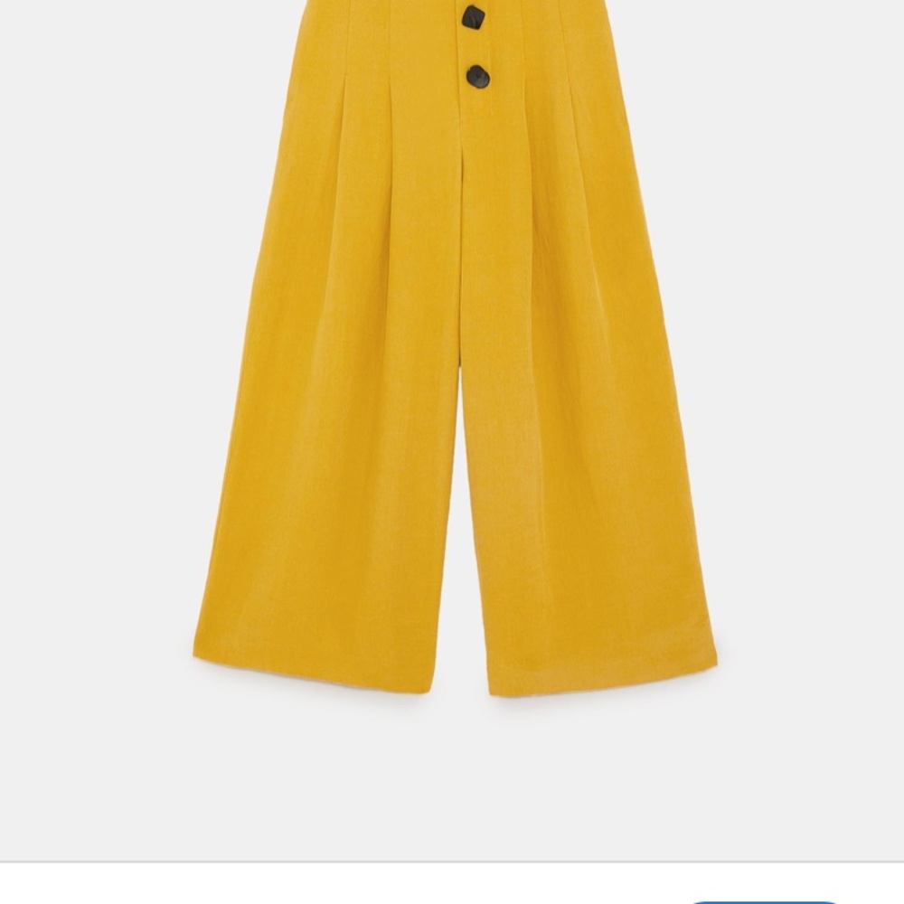 Zara flowing linen mustard pants